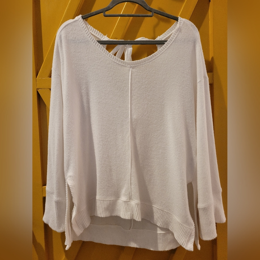 Anthropologie Elegant Off Shoulder White Women's Sweater